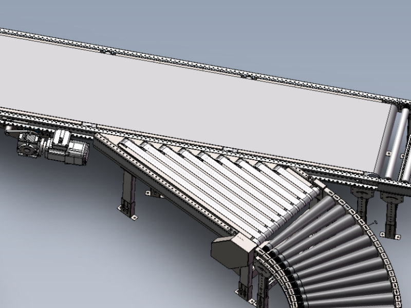 Narrow belt merge conveyor