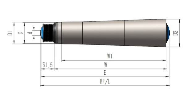 Polymer Poly-V Tapered Sleeve Roller